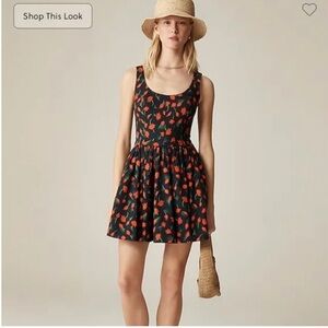 J. Crew Black and Red Whimsgoth corseted Floral pleated Mini size 4 dress